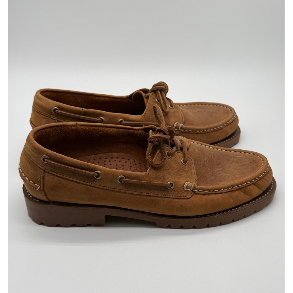 Thursday Boot Co. Boat Shoe Mens 10.5 Brown Leather Lug Sole Nautical Loafer